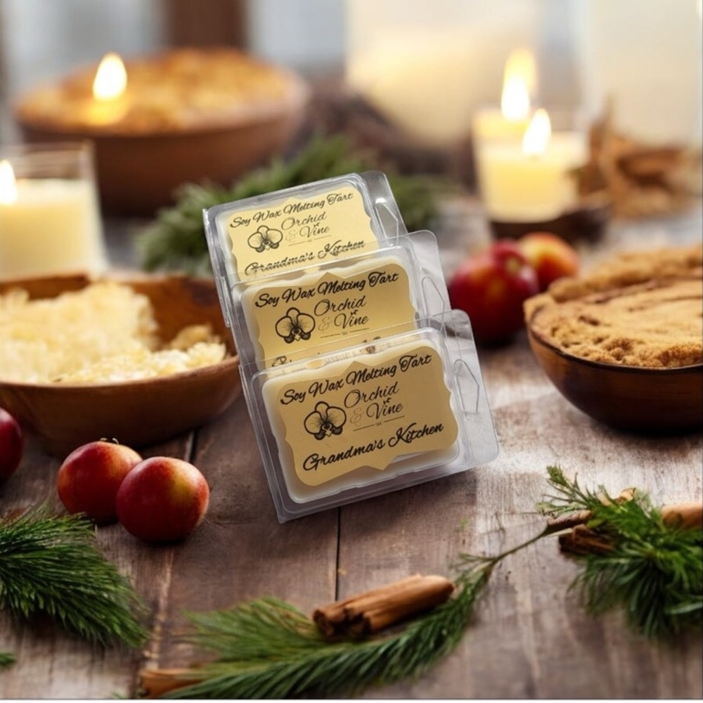 Grandma's Kitchen Soy Wax Melting Tart - Cream Orchid & Vine - Picture 1 of 3